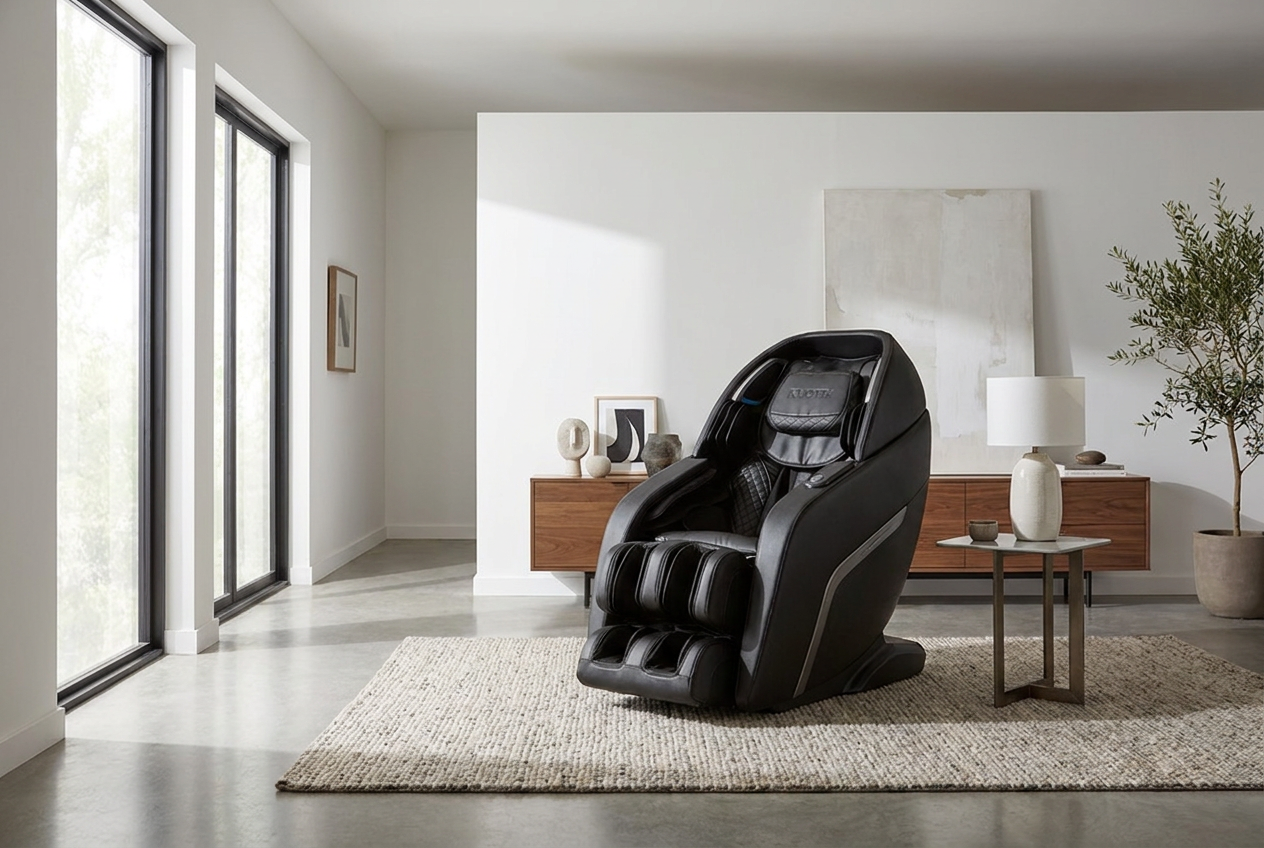 A massage chair in a bright, considered living space